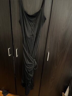 Wilfred Black Sleeveless Knot-Front Maxi Dress